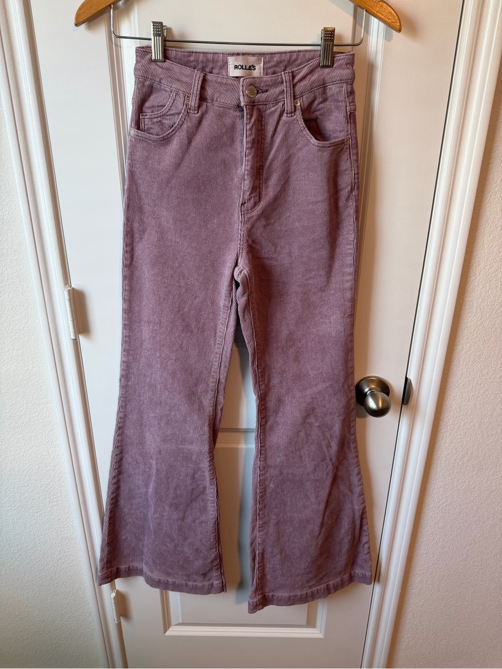 ⚡️ROLLA'S East Coast Flare Mauve Corduroy High-Rise Pants - Picture 4 of 8